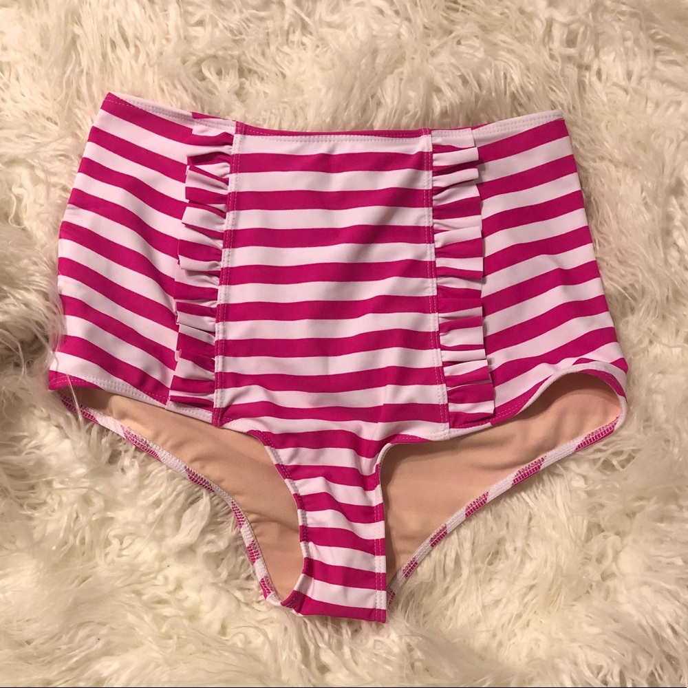 EUC Kortni Jeane Fuschia Stripes Medium